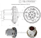 Размеры мотора Domel для пылесосов Ghibli и Starmix
